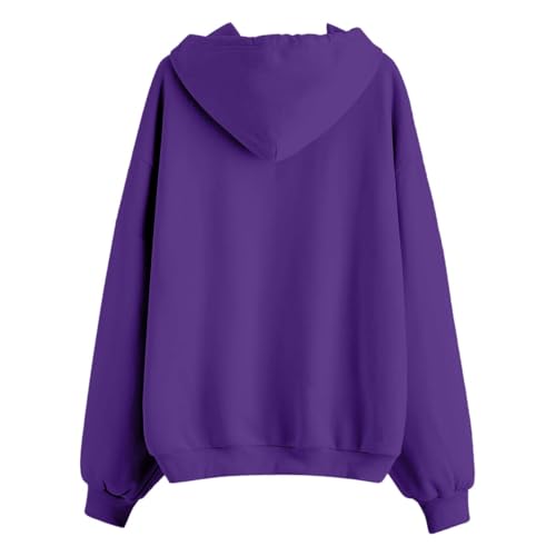 Sweat à capuche ample femme pull velours hiver chaud décontracté - 3