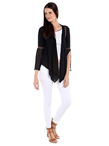 Image of FUSION BEATS Shrugs for Women, Open Neck Printed Shrugs Cardigan, Long Shrugs for Women, Sleeveless Sweater for Women, Overcoat for Women Summer Wear, Bohemian Shrugs for Women, Beach Wear