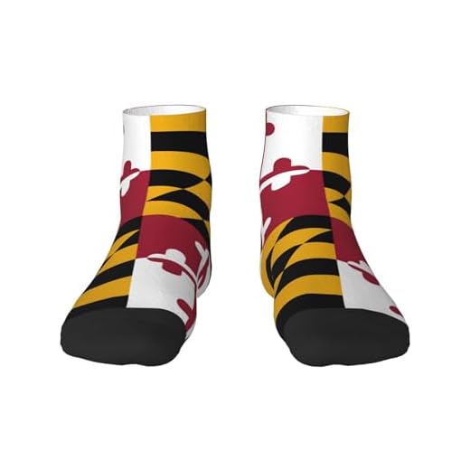 EdWal Maryland State Flag print Men's Moisture Control Crew Socks Socks For Men and Women Gifts For Golf, Hunting, Camping, 1 Black, One Size