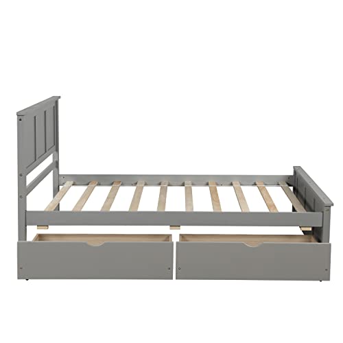 Twin Bed With Drawers,Wood Platform Bed Frame With Headboard And Footboard Wooden Captain Bed For Boys, Girls, Kids, Teens, Gray #TOP5