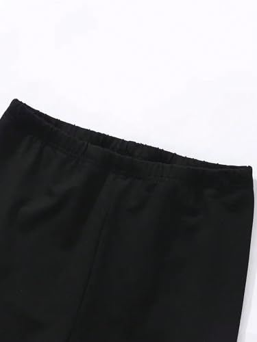 3pcs Set of Fashionable and Cute Solid Color Casual Sports Leggings for Young Girls, Suitable for (US, Age, 1 Year, 6 Years, Black)4