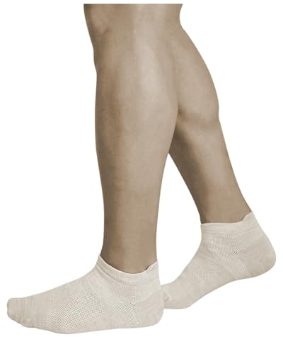 vitsocks Herren Merinowolle dünne atmungsaktive Sneaker Socken (3 PAAR) Merino Wollsocken kurz, hellbeige, 43-46