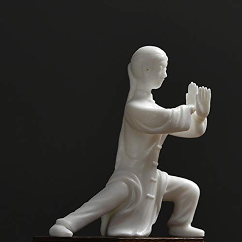 KTAIS Tai Chi Kung Fu Shi Girl White Porcelain Hope, Yoga Husen Desktop Zen Decoration, Home Decoration, Ceramic Crafts (Size : Single Tai Chi Form 2)