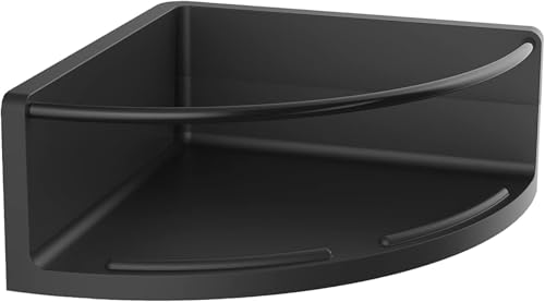 emco Round Eckkorb ohne Bohren zur Wandmontage I Duschablage zum Kleben oder Schrauben aus Metall I Duschregal für Badutensilien in matt weiß, Eckwandkorb