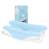 Ewin 枕 ヒアルロン酸配合 低反発 まくら 人間工学設計 快眠 横向き 仰向け うつ伏せ 全寝姿勢対応 通気性 低め 高め 2段階高さ調整可能 冷感カバー付き 首 肩 痛くならない 洗える プレゼント ブルー