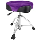 AKLOT Saddle Drum Throne, Hydraulic Drum Throne, Heavy Duty Drum Seat, Height Adjustable Suede Drum Chair, Motorcycle Style Drum Stool for Adults Drummers Purple