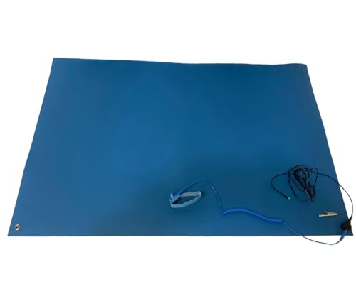 Image of CHIP QUIK CQ-ESD-MAT-2x3 2 x 3 Foot ESD Mat 2mm /0.079 inch Thick, Light Blue, 2 Buttons, Wrist Strap, Ground Cord