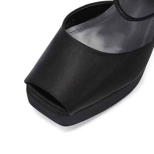 Women's Peep Toe Slingback Platform Stiletto Pumps High Heels Ankle Buckle Strap 5.3" Spike Heels Evening Comfy Party Shoes4