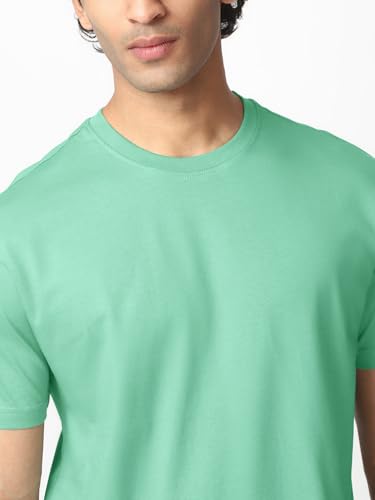 Image of Bewakoof Men's Cotton Jersey Solid Regular Fit Half Sleeve Round Neck T-Shirt | Tshirt for Men Cotton| Casual Wear | Street Wear