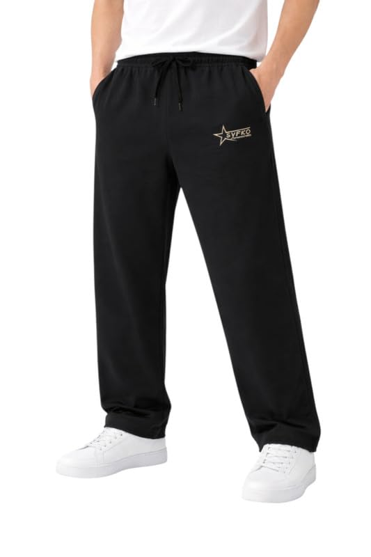 syfko Men's Loose Fit Baggy Track Pants for Men | Oversized Fit Streetwear Trackpants | Comfortable Casual & Gym Bottom Wear Joggers for Men-picture-53