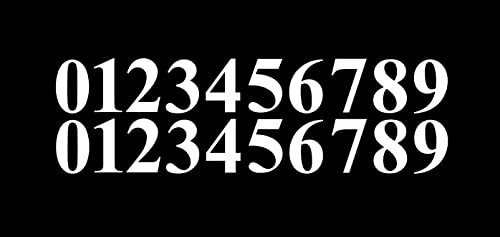 White Vinyl Numbers Stickers 0-9 (2 of Each Number, 20 Total Numbers) Choose from 1/2