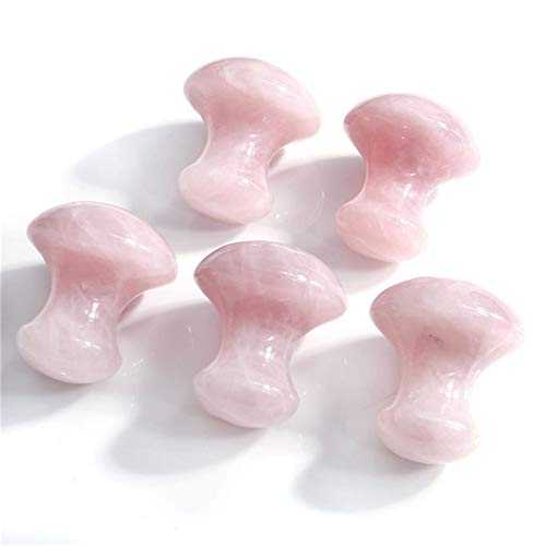 Herramienta de masaje facial de piedra de Jade con rodillo de Jade de setas de cuarzo rosa al por mayor for la belleza humana LIUZIIHAYIN