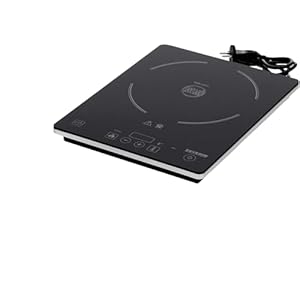 SEVERIN inductiekookplaat voor keuken, kantoor of camping, hoogwaardige kookplaat met traploze temperatuurregeling, zwart, 2.000W, KP 1071