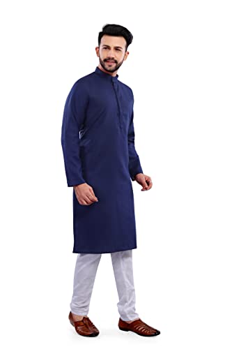 Navy Blue Kurta Pajama for Men Indian Clothing Casual Kurta Pajama2
