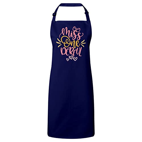 Tablier cuisine navy Ms One Derful calligraphie merveilleux wonderful maman mère