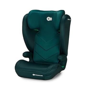 Kinderkraft I-SPARK Seggiolino auto, i-Size, Gruppo 2/3 100-150 cm, da 3,5 a 12 anni, da 15 a 36 kg, leggero (4,5 kg), cintura di sicurezza a 3 punti, Protezioni laterali, Verde