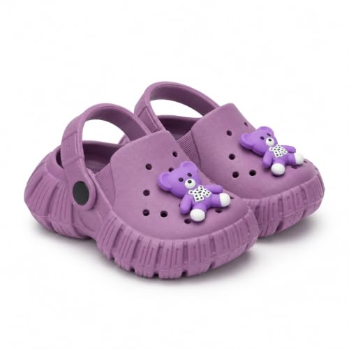 Image of GIMME ! Little Monkey, Toddler Clogs Slippers, 12 Months to 6 Years, Baby Boy, Waterproof, Lightweight, Cute Cartoon Fun Charms, Pink, Non-Slip Sole