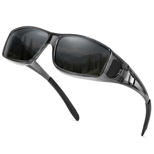 FIMILU Fit Over Sunglasses for Men, Polarized Rectangle Glasses Anti-Glare Trendy Fashion Designed for Travel