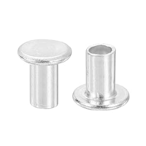 Quarkzman 50 Stück Halbhohlnieten Aluminium Silber