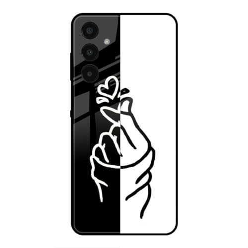 Image of SmashItUp Patter | Finger | Girl Design | Black and White Designer Printed TPU Metal Case Mobile Back Cover for Samsung A15 5G