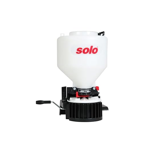 Solo 421 Granulatstreuer, Samenstreuer, Winterstreugut Streuer, weiß, 28 x 25 x 48 cm