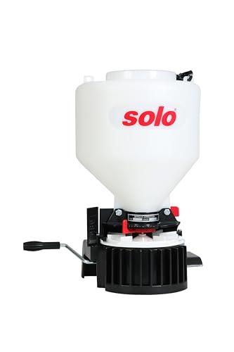 Solo 421 Granulatstreuer, Samenstreuer, Winterstreugut Streuer, weiß, 28 x 25 x 48 cm