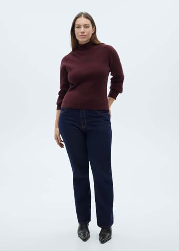 Image of KOTTY Women's High Waist Wide Leg Button Coin Pocket Straight Fit Jeans Stylish Regular to Plus Size Fit Denim Jeans for Women