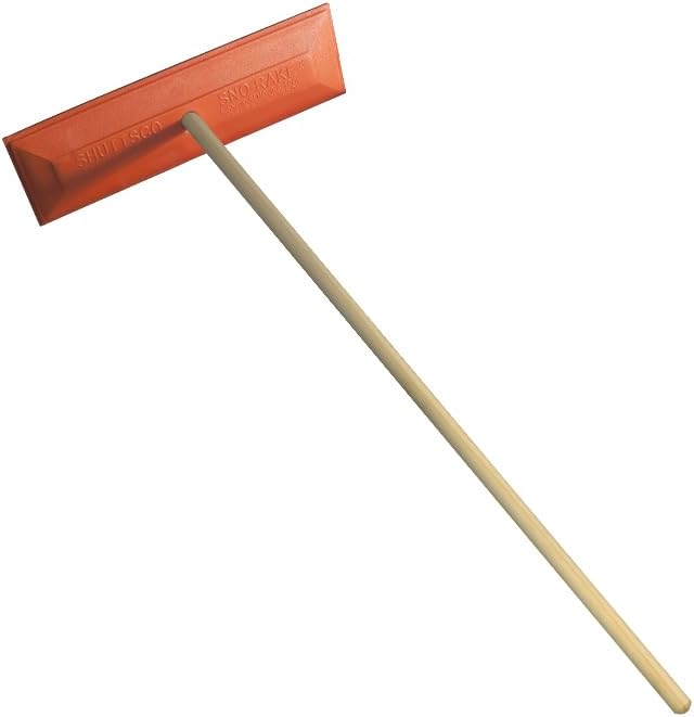 Snow rake with pole and 18" nylon head