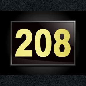 Number plate 208 Room, Hotel, Hospital, Lodge,Apartment, Flat,Door 