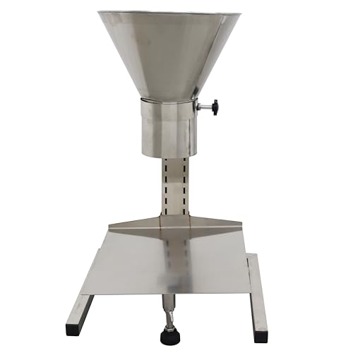 TECHTONGDA Stainless Steel Funnel Food Grade Kitchen Feeding Hopper with Support Stand and Lifting Platform for Powder, Paste, Liquid, Granule Manual Filling Package Bottom Diameter 3.1 Inch