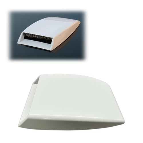 YoRise Universal Car Decorative Air Flow Intake Hood Scoop Self-Adhesive Automotive Bonnet False Vent Cover Vehicle Exterior Sticker Accessories for Cars SUVs RVs Trucks (White)