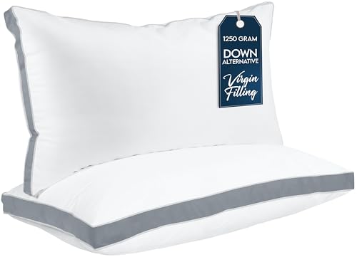 Utopia Bedding Bed Pillows for Sleeping King Size (Grey), Set of 2, Cooling Hotel Quality, Gusseted Pillow for Back, Stomach or Side Sleepers