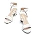 DREAM PAIRS Women's Open Toe Ankle Strap Low Block Chunky Heels Sandals Party Dress Pumps Shoes,Size 9,White/Pu,CARNIVAL