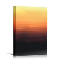 Canvas Wall Art Gradient Sunset Coastal Orange Photography Relax/Calm Romantics Sunset Warm - 12x18 inches