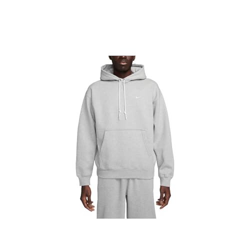 Image of Nike DX1355-063 Solo Swoosh Sweatshirt Men's DK GREY HEATHER/WHITE Size S