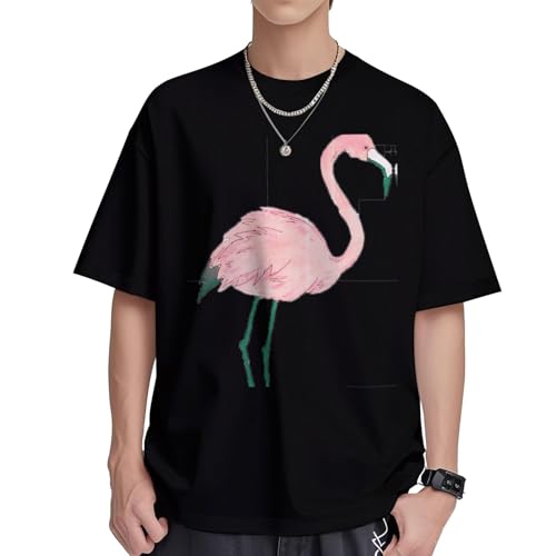 T-shirt imprimé flamant rose en coton idéal pour les vacances à la mer et terrasses