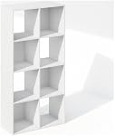 Furinno PELLI Étagère du livre, 8-Cube Librairie, Bibliothèque de l'organisateur de stockage horizontal Cube, 11.7 x 23.7 x 47, pour le salon, Chambre, Bureau à la maison, Blanc