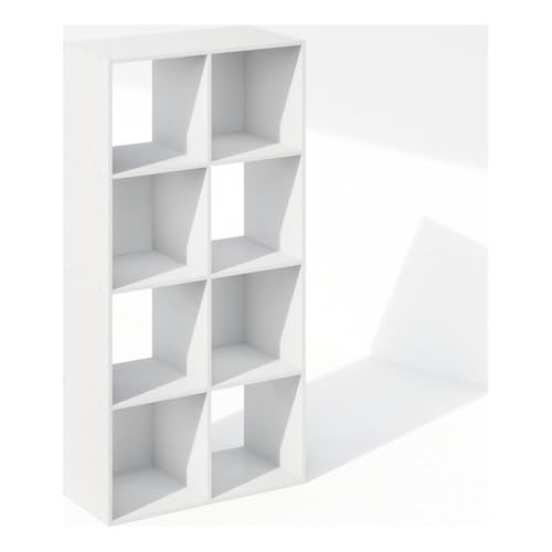 Furinno PELLI Book Shelf, 8-Cube Bookshelf, Horizontal Cube Storage Organizer Bookcase, 11.7 x 23.7...