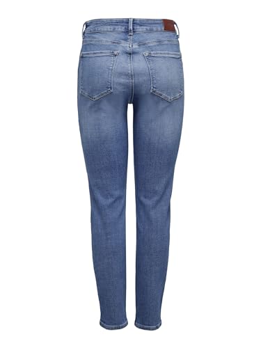 ONLY ONLEMILY Taille Haute Straight Fit Longueur Cheville Jeans Bleue 30/32