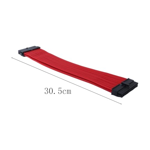 Extensiones de cables para PC de 24 y 4+4 pines con fundas rojas protectoras 8