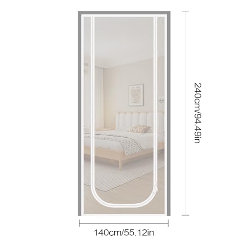 Puerta de malla con cremallera resistente para dormitorio y balcón 6