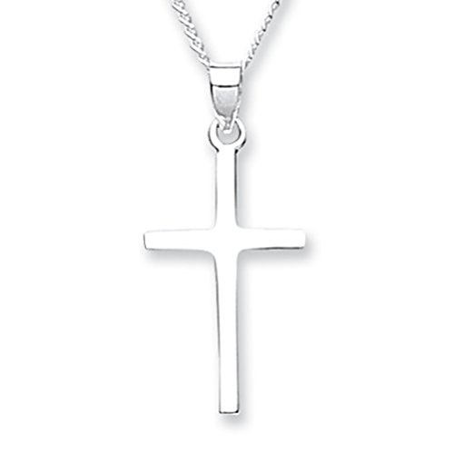 Targarian pequeña Cruz Simple de Plata de Ley con Cadena de 46cm by