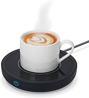 Coffee Mug Warmer, Electric Cup Warmer Smart Hot Plate Warmer Up to 80 for Desk,Coffee Warmers with Auto Shut Off & 3 Temperature Settings for Heating Coffee,Tea,Milk,Cocoa (Black, No Mug)