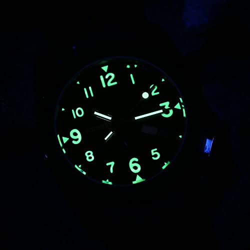 BODERRY Men's Watch Titanium Automatic Field Watch 40mm Military Watch Day Date Function 100M Waterproof with Nylon Strap Japanese Mechanical Movement & Screw Down Crown—Voyager