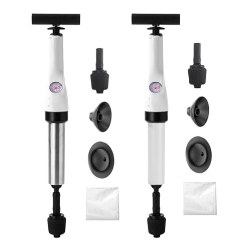 URPIZY Desatascador manual de inodoro con aire de alta presión, limpiador de tuberías de ABS, para inodoro, lavabo y bañera, mango ergonómico, fácil de limpiar