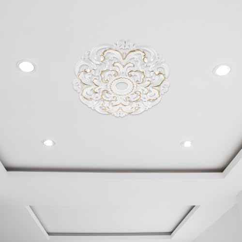Médaillon de plafond vintage fleur pour sublimer le lustre du salon DOITOOL