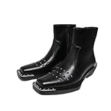 GHTNQCQ Men'S Chelsea Boots Square Metal Toe Cap...