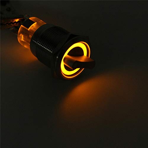 Tomeco 2018New Led Multicolor 19Mm 3 Position 12V Waterproof Stainless Steel Latching Metal Selector Switch Metal Rotary Push Button - (Color: White) #TOP1