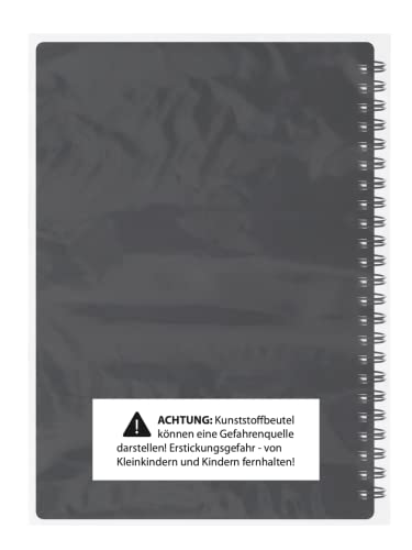 Fitness Logbuch Plastik-Cover Schwarz - undatiertes Workout-Tagebuch – A5-Format, dickes Papier, starke Bindung – stilvolles und minimalistisches Trainingstagebuch