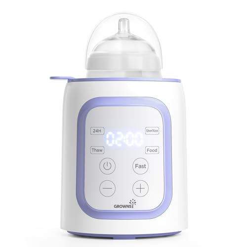 Image of Grownsy Bottle Warmer, 8-in-1 Fast Baby Bottle Warmer for Breastmilk or Formula, Smart Temperature Control and Automatic Shut-Off Milk Warmer, Baby Essentials for Newborn- Purple